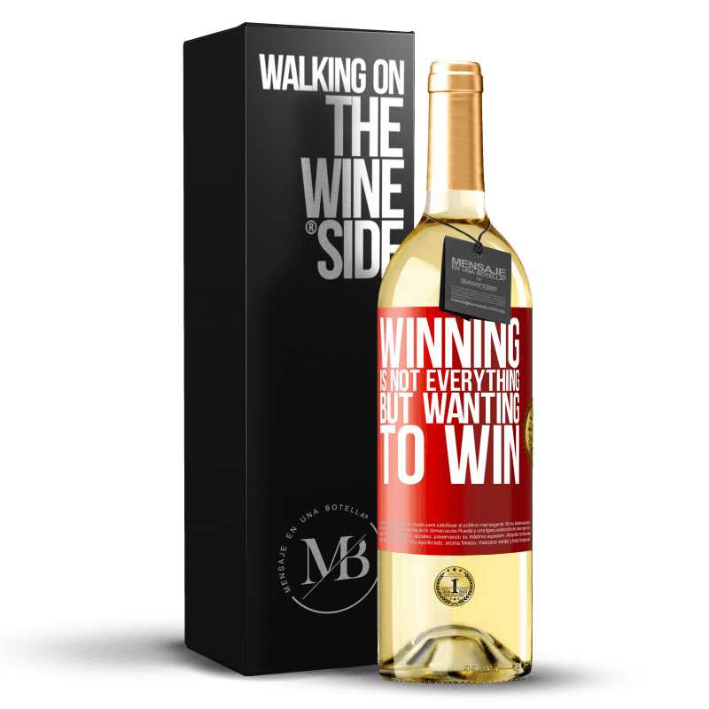 29,95 € Бесплатная доставка | Белое вино Издание WHITE Победа - это еще не все, но желание выиграть Красная метка. Настраиваемая этикетка Молодое вино Урожай 2023 Verdejo