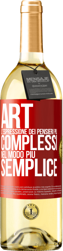 29,95 € | Vino bianco Edizione WHITE ART. L'espressione dei pensieri più complessi nel modo più semplice Etichetta Rossa. Etichetta personalizzabile Vino giovane Raccogliere 2024 Verdejo