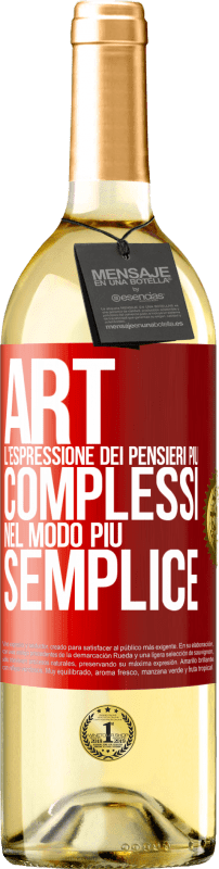 29,95 € Spedizione Gratuita | Vino bianco Edizione WHITE ART. L'espressione dei pensieri più complessi nel modo più semplice Etichetta Rossa. Etichetta personalizzabile Vino giovane Raccogliere 2025 Verdejo