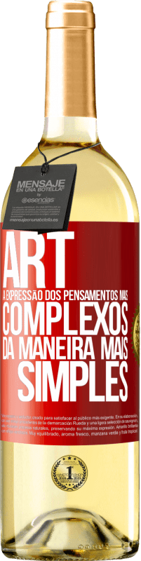 29,95 € | Vinho branco Edição WHITE ART A expressão dos pensamentos mais complexos da maneira mais simples Etiqueta Vermelha. Etiqueta personalizável Vinho jovem Colheita 2024 Verdejo