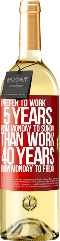 «Я предпочитаю работать 5 лет с понедельника по воскресенье, чем работать 40 лет с понедельника по пятницу» Издание WHITE