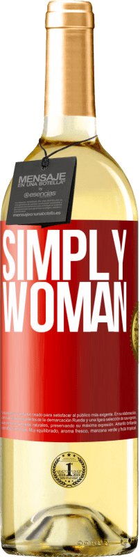 29,95 € Free Shipping | White Wine WHITE Edition Simply woman Red Label. Customizable label Young wine Harvest 2022 Verdejo