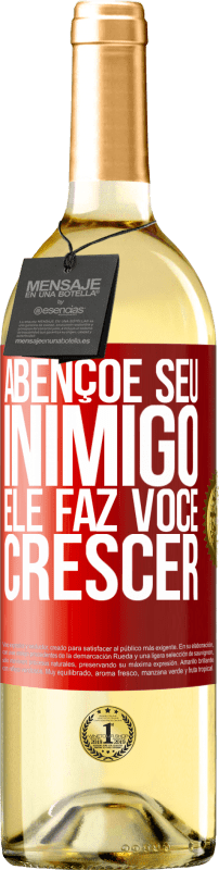 29,95 € | Vinho branco Edição WHITE Abençoe seu inimigo. Ele faz você crescer Etiqueta Vermelha. Etiqueta personalizável Vinho jovem Colheita 2025 Verdejo