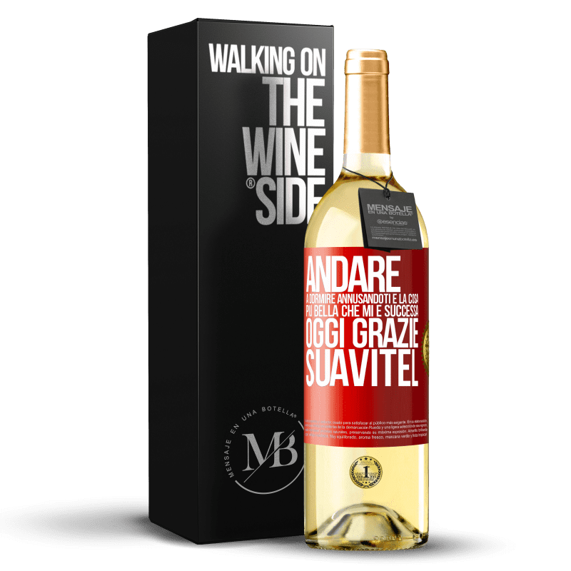 29,95 € Spedizione Gratuita | Vino bianco Edizione WHITE Andare a dormire annusandoti è la cosa più bella che mi è successa oggi. Grazie Suavitel Etichetta Rossa. Etichetta personalizzabile Vino giovane Raccogliere 2024 Verdejo