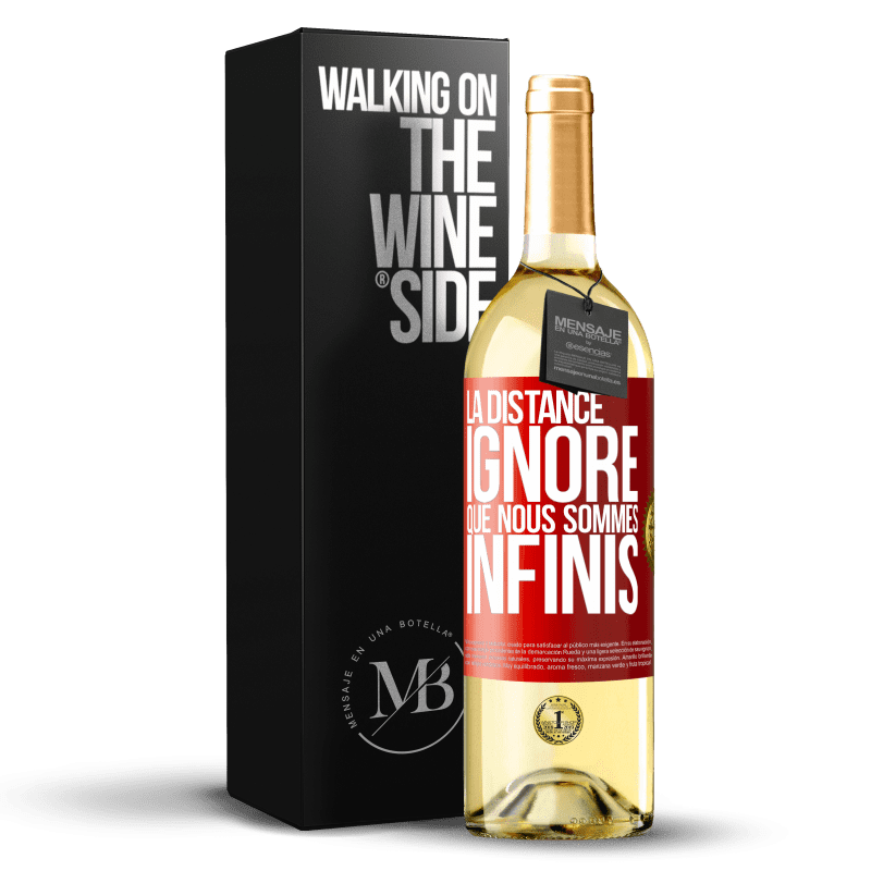 29,95 € Envoi gratuit | Vin blanc Édition WHITE La distance ignore que nous sommes infinis Étiquette Rouge. Étiquette personnalisable Vin jeune Récolte 2024 Verdejo