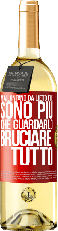 29,95 € | Vino bianco Edizione WHITE Mi allontano da lieto fine, sono più che guardarlo bruciare tutto Etichetta Rossa. Etichetta personalizzabile Vino giovane Raccogliere 2025 Verdejo
