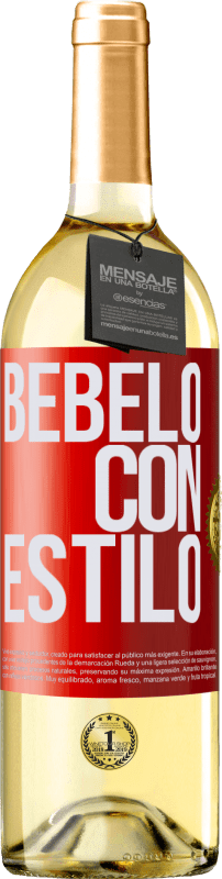 29,95 € | Vino Blanco Edición WHITE Bébelo con estilo Etiqueta Roja. Etiqueta personalizable Vino joven Cosecha 2023 Verdejo