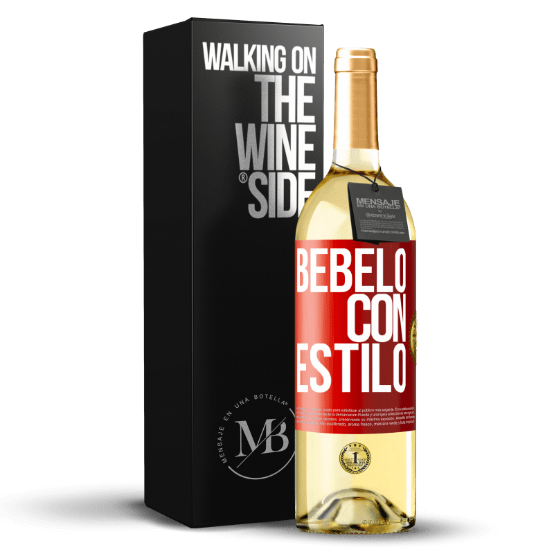 29,95 € Envío gratis | Vino Blanco Edición WHITE Bébelo con estilo Etiqueta Roja. Etiqueta personalizable Vino joven Cosecha 2025 Verdejo