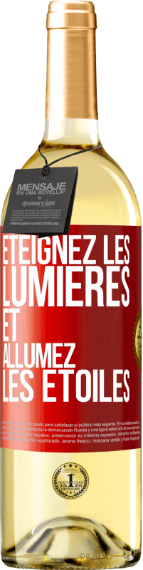 29,95 € Envoi gratuit | Vin blanc Édition WHITE Éteignez les lumières et allumez les étoiles Étiquette Rouge. Étiquette personnalisable Vin jeune Récolte 2025 Verdejo