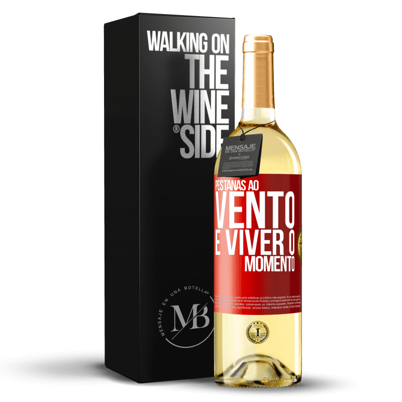 29,95 € Envio grátis | Vinho branco Edição WHITE Pestanas ao vento e viver o momento Etiqueta Vermelha. Etiqueta personalizável Vinho jovem Colheita 2025 Verdejo