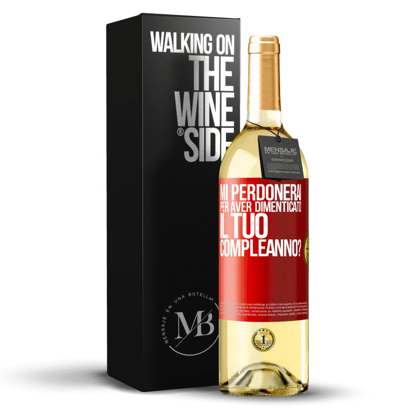 29,95 € Spedizione Gratuita | Vino bianco Edizione WHITE Mi perdonerai per aver dimenticato il tuo compleanno? Etichetta Rossa. Etichetta personalizzabile Vino giovane Raccogliere 2024 Verdejo