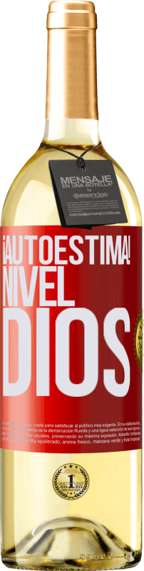 29,95 € Envío gratis | Vino Blanco Edición WHITE ¡Autoestima! Nivel dios Etiqueta Roja. Etiqueta personalizable Vino joven Cosecha 2023 Verdejo