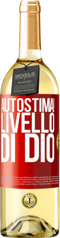 29,95 € | Vino bianco Edizione WHITE Autostima! Livello di Dio Etichetta Rossa. Etichetta personalizzabile Vino giovane Raccogliere 2024 Verdejo