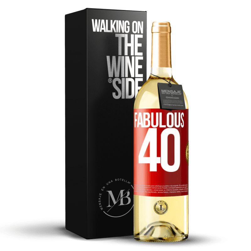 29,95 € Free Shipping | White Wine WHITE Edition Fabulous 40 Red Label. Customizable label Young wine Harvest 2024 Verdejo