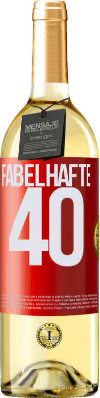 29,95 € | Weißwein WHITE Ausgabe Fabelhafte 40 Rote Markierung. Anpassbares Etikett Junger Wein Ernte 2023 Verdejo