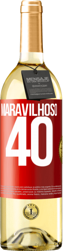 29,95 € | Vinho branco Edição WHITE Maravilhoso 40 Etiqueta Vermelha. Etiqueta personalizável Vinho jovem Colheita 2023 Verdejo