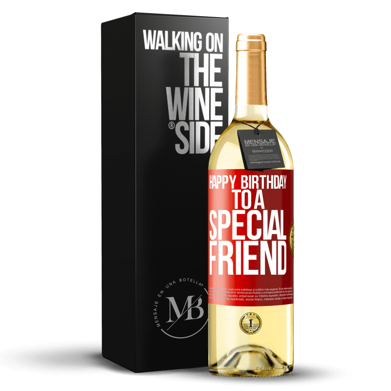 29,95 € Free Shipping | White Wine WHITE Edition Happy birthday to a special friend Red Label. Customizable label Young wine Harvest 2023 Verdejo
