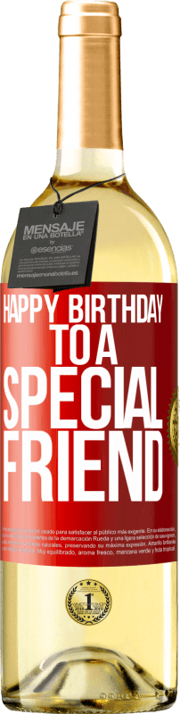 29,95 € | Vinho branco Edição WHITE Feliz aniversário para um amigo especial Etiqueta Vermelha. Etiqueta personalizável Vinho jovem Colheita 2023 Verdejo