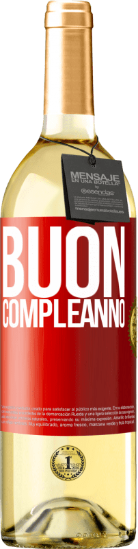 29,95 € Spedizione Gratuita | Vino bianco Edizione WHITE Buon compleanno Etichetta Rossa. Etichetta personalizzabile Vino giovane Raccogliere 2025 Verdejo