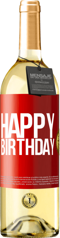 29,95 € Free Shipping | White Wine WHITE Edition Happy birthday Red Label. Customizable label Young wine Harvest 2025 Verdejo
