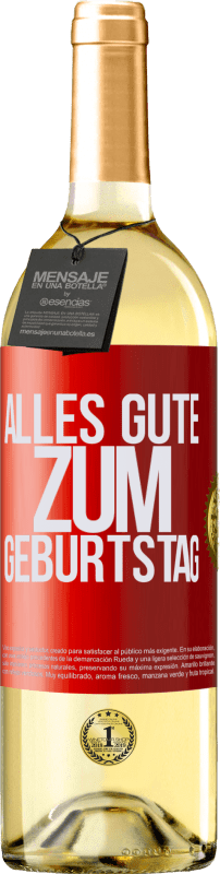 29,95 € | Weißwein WHITE Ausgabe Alles Gute zum Geburtstag Rote Markierung. Anpassbares Etikett Junger Wein Ernte 2024 Verdejo