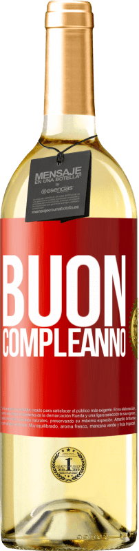 29,95 € | Vino bianco Edizione WHITE Buon compleanno Etichetta Rossa. Etichetta personalizzabile Vino giovane Raccogliere 2024 Verdejo