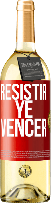 29,95 € | Vino Blanco Edición WHITE Resistir ye vencer Etiqueta Roja. Etiqueta personalizable Vino joven Cosecha 2023 Verdejo