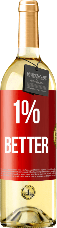 Envío gratis | Vino Blanco Edición WHITE 1% Better Etiqueta Roja. Etiqueta personalizable Vino joven Cosecha 2023 Verdejo