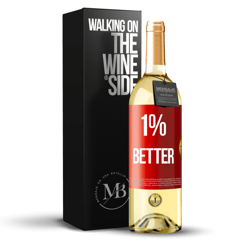 29,95 € Envío gratis | Vino Blanco Edición WHITE 1% Better Etiqueta Roja. Etiqueta personalizable Vino joven Cosecha 2023 Verdejo