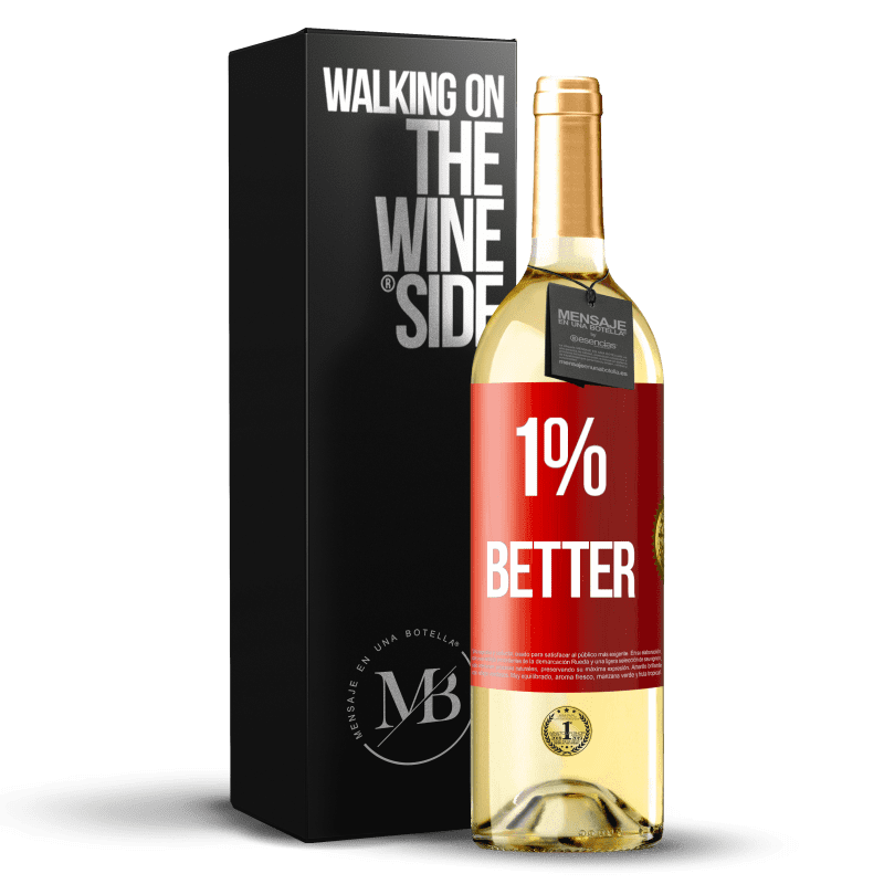 29,95 € Kostenloser Versand | Weißwein WHITE Ausgabe 1% Better Rote Markierung. Anpassbares Etikett Junger Wein Ernte 2023 Verdejo