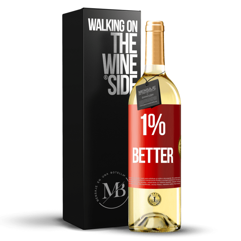29,95 € Envio grátis | Vinho branco Edição WHITE 1% Better Etiqueta Vermelha. Etiqueta personalizável Vinho jovem Colheita 2025 Verdejo