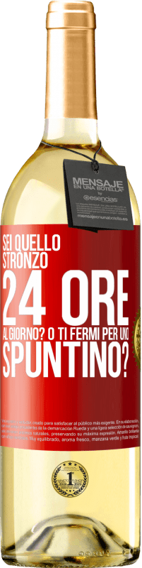 Spedizione Gratuita | Vino bianco Edizione WHITE Sei quello stronzo 24 ore al giorno? O ti fermi per uno spuntino? Etichetta Rossa. Etichetta personalizzabile Vino giovane Raccogliere 2023 Verdejo