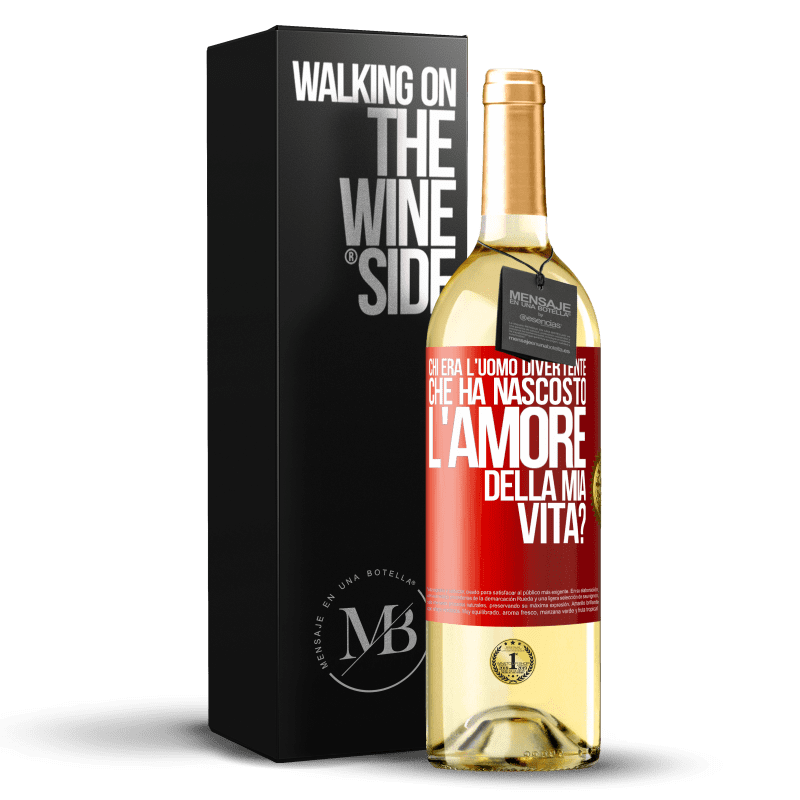 29,95 € Spedizione Gratuita | Vino bianco Edizione WHITE Chi era l'uomo divertente che ha nascosto l'amore della mia vita? Etichetta Rossa. Etichetta personalizzabile Vino giovane Raccogliere 2023 Verdejo