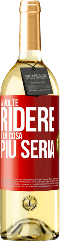 29,95 € | Vino bianco Edizione WHITE A volte ridere è la cosa più seria Etichetta Rossa. Etichetta personalizzabile Vino giovane Raccogliere 2024 Verdejo