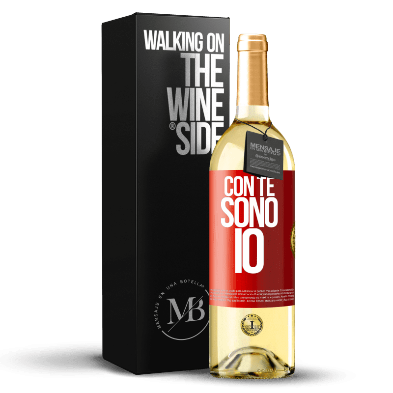 29,95 € Spedizione Gratuita | Vino bianco Edizione WHITE Con te sono io Etichetta Rossa. Etichetta personalizzabile Vino giovane Raccogliere 2025 Verdejo
