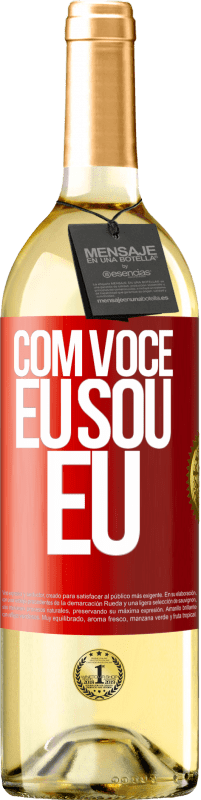 29,95 € Envio grátis | Vinho branco Edição WHITE Com você eu sou eu Etiqueta Vermelha. Etiqueta personalizável Vinho jovem Colheita 2025 Verdejo