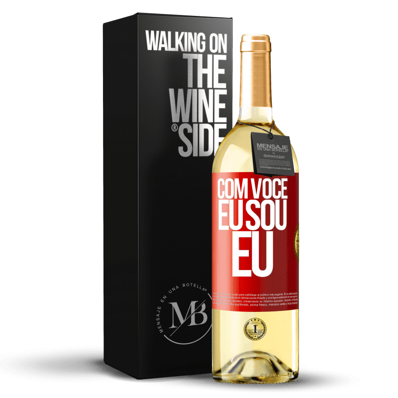 29,95 € Envio grátis | Vinho branco Edição WHITE Com você eu sou eu Etiqueta Vermelha. Etiqueta personalizável Vinho jovem Colheita 2024 Verdejo