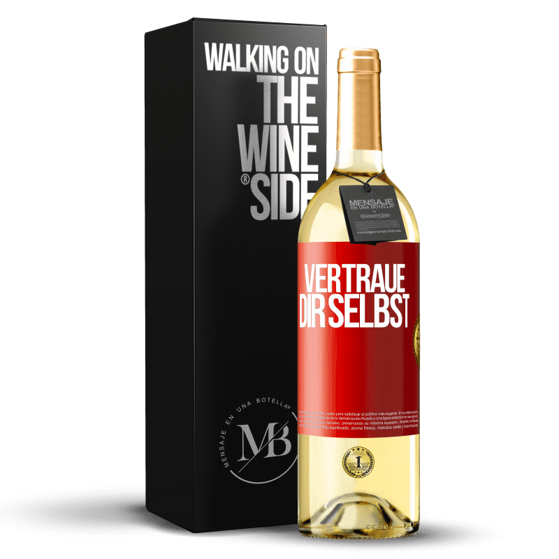 29,95 € Kostenloser Versand | Weißwein WHITE Ausgabe Vertraue dir selbst Rote Markierung. Anpassbares Etikett Junger Wein Ernte 2023 Verdejo