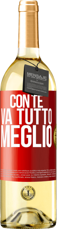 29,95 € Spedizione Gratuita | Vino bianco Edizione WHITE Con te va tutto meglio Etichetta Rossa. Etichetta personalizzabile Vino giovane Raccogliere 2025 Verdejo