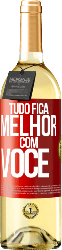 29,95 € | Vinho branco Edição WHITE Tudo fica melhor com você Etiqueta Vermelha. Etiqueta personalizável Vinho jovem Colheita 2024 Verdejo