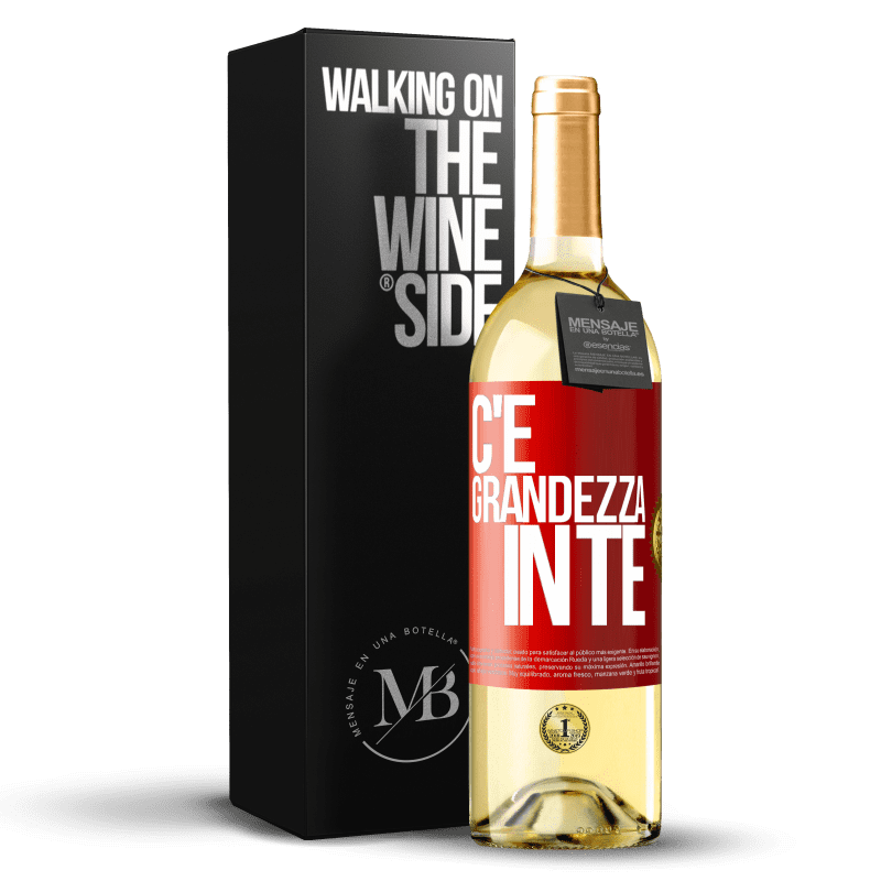 29,95 € Spedizione Gratuita | Vino bianco Edizione WHITE C'è grandezza in te Etichetta Rossa. Etichetta personalizzabile Vino giovane Raccogliere 2023 Verdejo