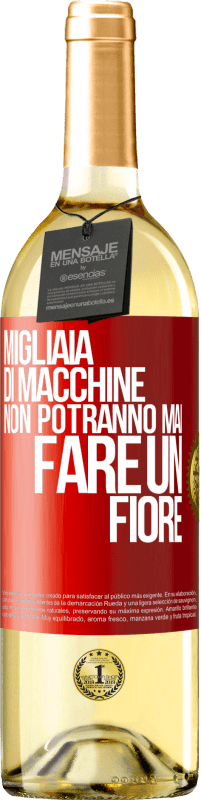 Spedizione Gratuita | Vino bianco Edizione WHITE Migliaia di macchine non potranno mai fare un fiore Etichetta Rossa. Etichetta personalizzabile Vino giovane Raccogliere 2023 Verdejo