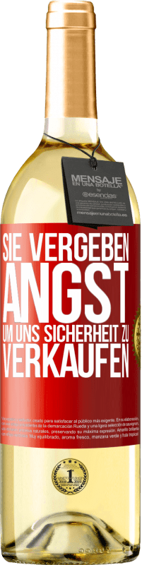 29,95 € | Weißwein WHITE Ausgabe Sie vergeben Angst, um uns Sicherheit zu verkaufen Rote Markierung. Anpassbares Etikett Junger Wein Ernte 2024 Verdejo