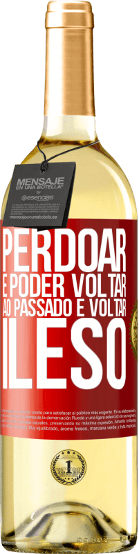 29,95 € Envio grátis | Vinho branco Edição WHITE Perdoar é poder voltar ao passado e voltar ileso Etiqueta Vermelha. Etiqueta personalizável Vinho jovem Colheita 2023 Verdejo