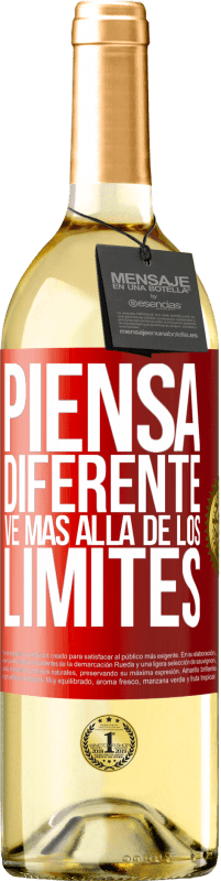 Envío gratis | Vino Blanco Edición WHITE Piensa diferente. Ve más allá de los límites Etiqueta Roja. Etiqueta personalizable Vino joven Cosecha 2023 Verdejo