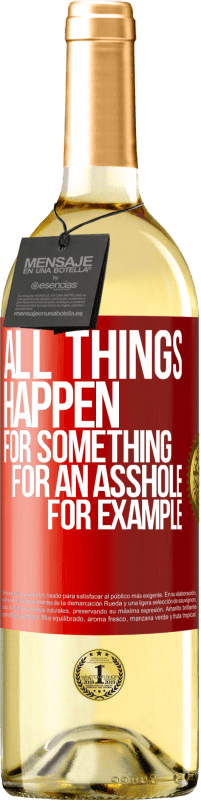 29,95 € Free Shipping | White Wine WHITE Edition All things happen for something, for an asshole for example Red Label. Customizable label Young wine Harvest 2023 Verdejo