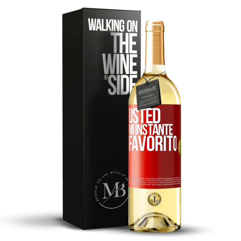 29,95 € Envío gratis | Vino Blanco Edición WHITE Usted. Mi instante favorito Etiqueta Roja. Etiqueta personalizable Vino joven Cosecha 2023 Verdejo