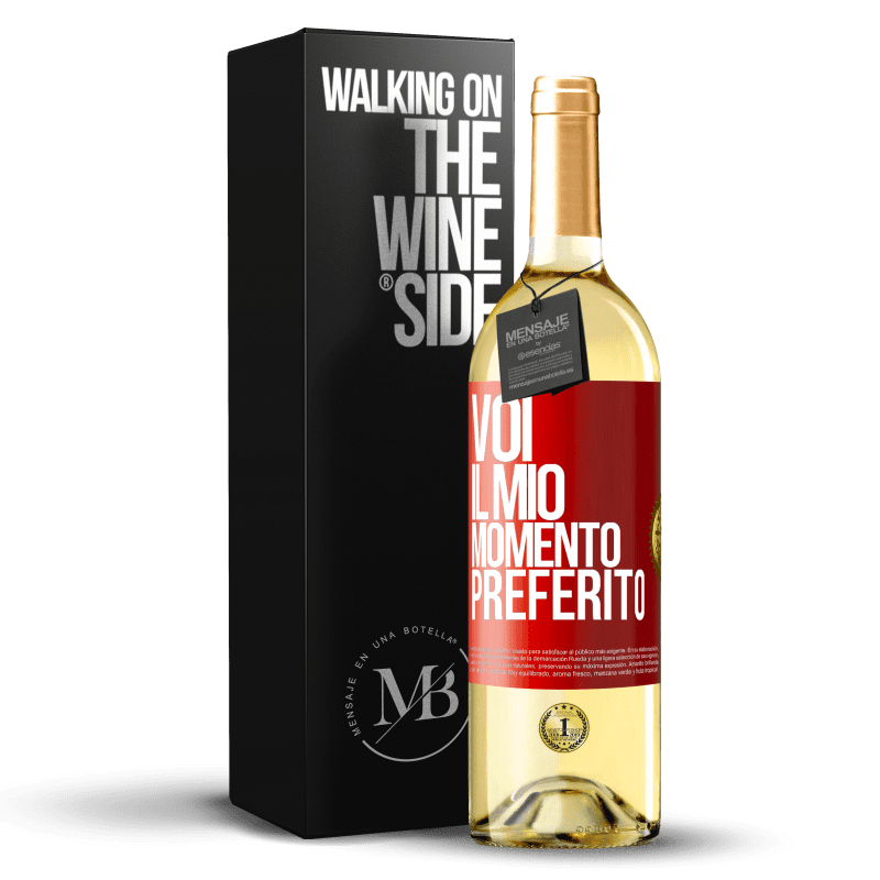 29,95 € Spedizione Gratuita | Vino bianco Edizione WHITE Voi. Il mio momento preferito Etichetta Rossa. Etichetta personalizzabile Vino giovane Raccogliere 2023 Verdejo