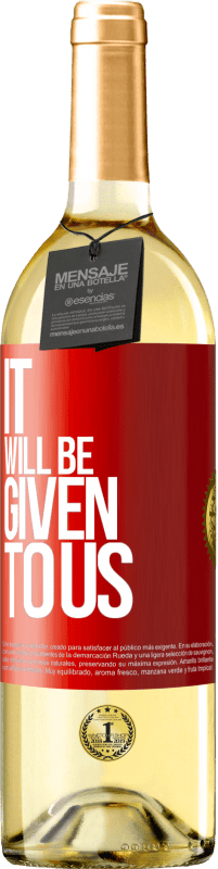 Free Shipping | White Wine WHITE Edition It will be given to us Red Label. Customizable label Young wine Harvest 2023 Verdejo