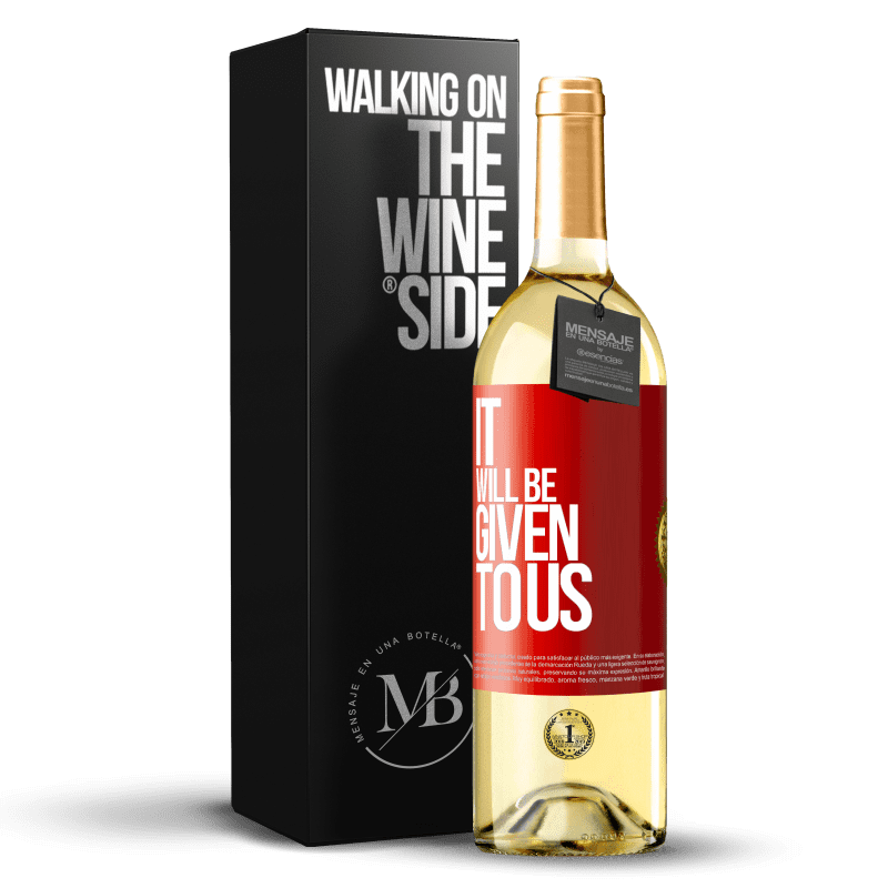 29,95 € Free Shipping | White Wine WHITE Edition It will be given to us Red Label. Customizable label Young wine Harvest 2023 Verdejo